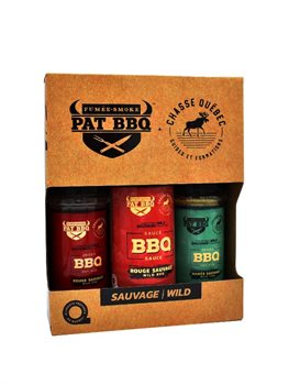 Pat BBQ - Boite Cadeau Trio Chasse Québec Pat BBQ - Boite Cadeau Trio Chasse Québec